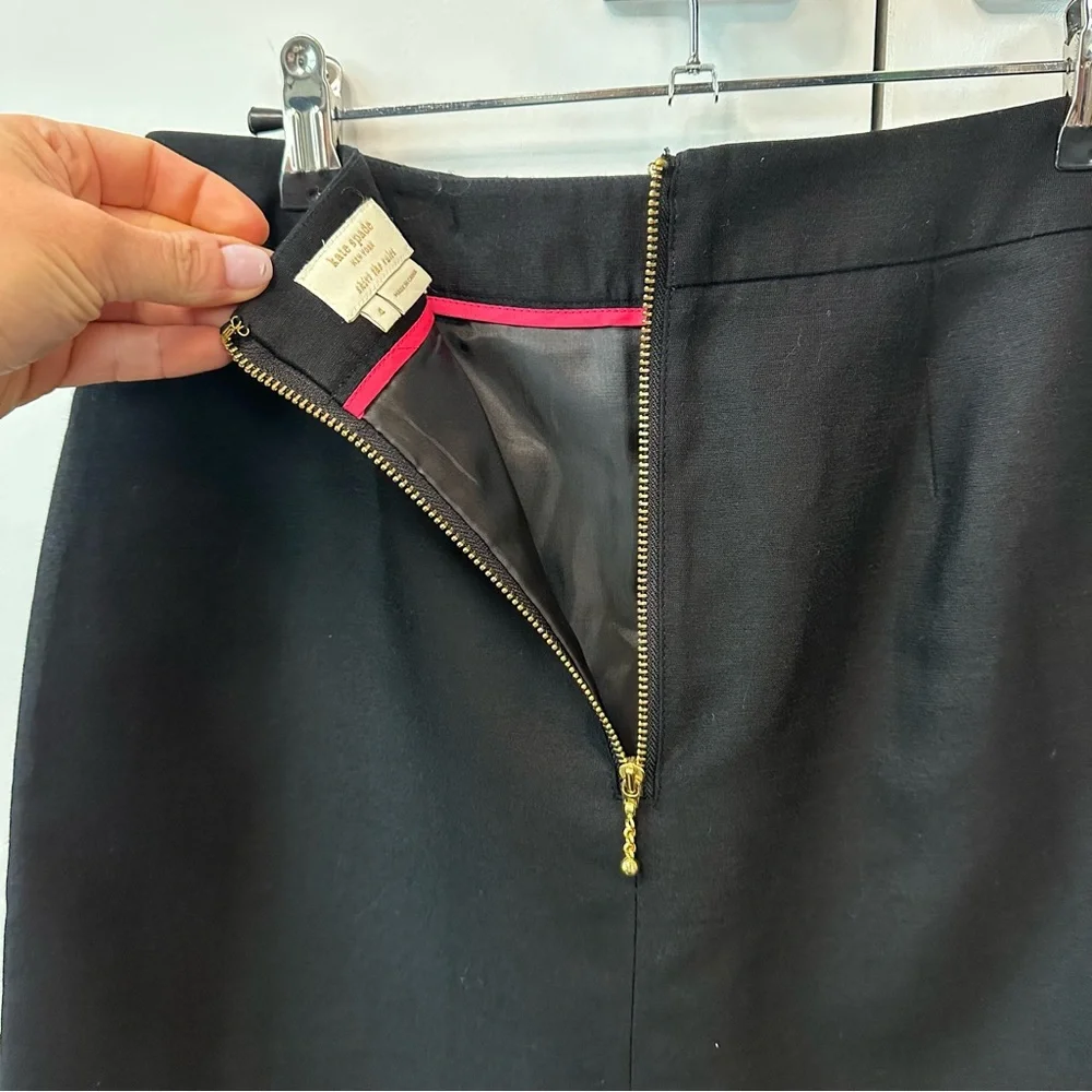 Kate Spade Women’s Alexandra Skirt A-Line Chain Link Accent in Black (Size 4)